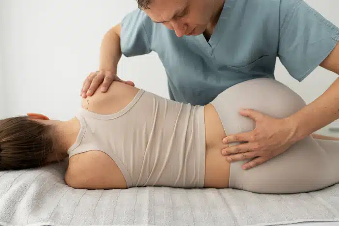 chiropractor doing Spinal Manipulation to a patient with bulging disc | can a chiropractor help with a bulging disc