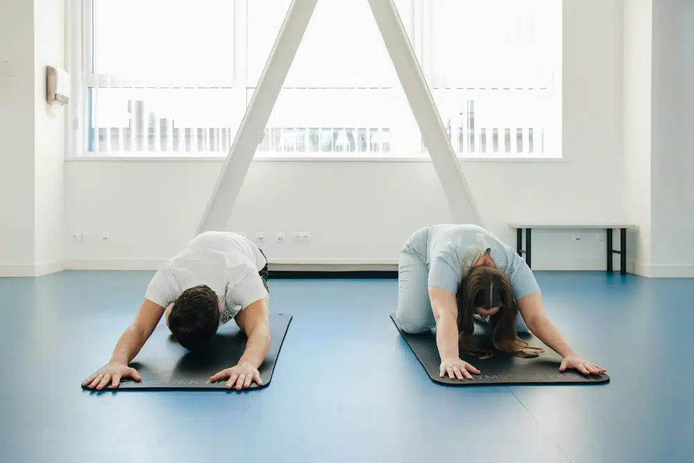 Couple doing some stretching and exercise 