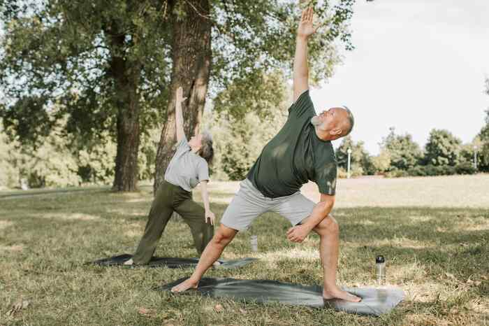 An old Man and Woman Doing Exercise